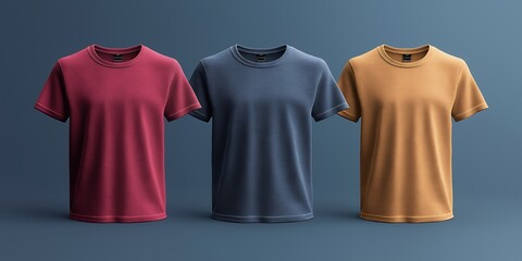 Realistic t-shirt set mock up for advertising fashion clothing apparel cotton garment blank template design print promotion retail ai generated art