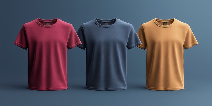 Realistic t-shirt set mock up for advertising fashion clothing apparel cotton garment blank template design print promotion retail ai generated art