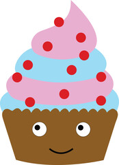 vector illustration of a cupcake