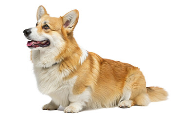 Friendly Corgi Pet on White Studio Background

