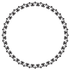 Black round vintage vector frame on a white background. EPS 10