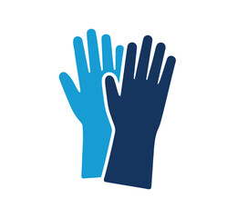 Pair of medical gloves Flat Vector icon symbol Design
