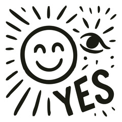 Emotional abstract hand-drawn illustrations set – expressive black and white art of human emotions with retro ink texture for posters, covers, editorials.