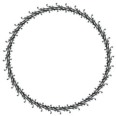 Black round vintage vector frame on a white background. EPS 10