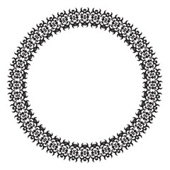 Black round vintage vector frame on a white background. EPS 10