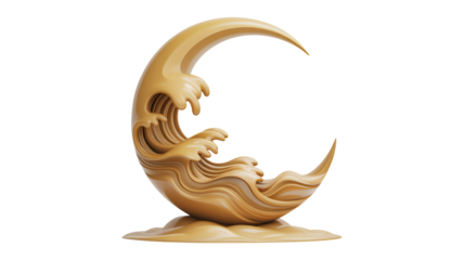 Elegant caramel wave design, a dynamic and modern artistic representation of nature and flow