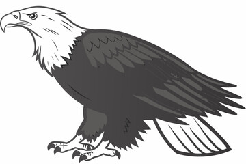 Adler auf einem Baum auf einem Hügel – druckbare Naturszene