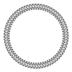 Black round vintage vector frame on a white background.