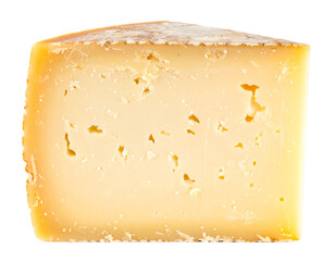 Hard cheese wedge isolated on transparent background