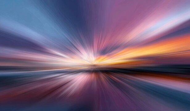 Abstract vibrant sunset with motion blur - Powered by Adobe