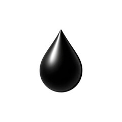 Fototapeta premium Dark, glossy black drop, isolated on black