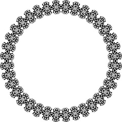 Black round vintage  frame on transparent background. PNG, 300 DPI