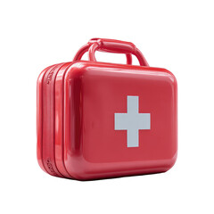 Obraz premium Red first-aid kit, rectangular shape, with a white cross