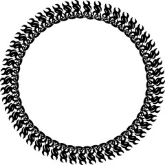 Black round vintage  frame on transparent background. PNG, 300 DPI