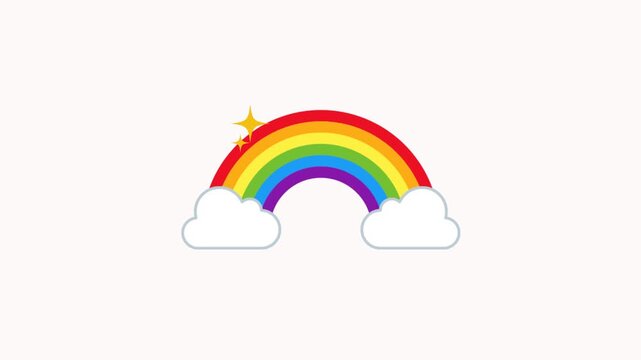 rainbow in the sky, Rainbow and cloud animation, motion graphic animated.