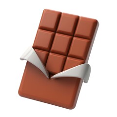 Delicious Chocolate Bar with Wrapper Unfolding, Sweet Snack Temptation