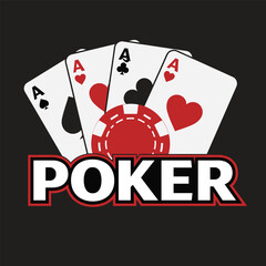 Retro casino and poker monochrome logo sign badge vector isolated. Vintage gambling and casino logo vector design. Vintage design element for casino and gambling in white background