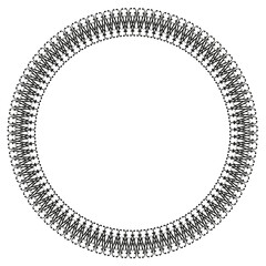Black round vintage frame on a white background. JPG, 300 DPI.