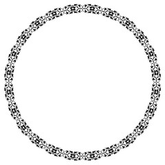 Black round vintage frame on a white background. JPG, 300 DPI.