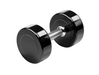 Black dumbbell,  glossy finish, isolated