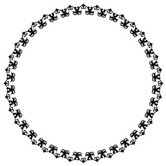 Black round vintage frame on a white background. JPG, 300 DPI.