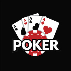 Retro casino and poker monochrome logo sign badge vector isolated. Vintage gambling and casino logo vector design. Vintage design element for casino and gambling in white background