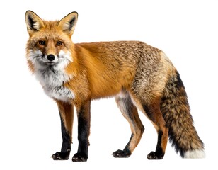 Fototapeta premium Red fox portrait against white background