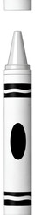 A white crayon with a black core