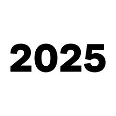 Year calendar date number upcoming future new year twenty twenty five black and white simple graphic design