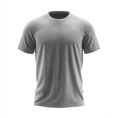 Blank Gray T-Shirt Mockup on White Background