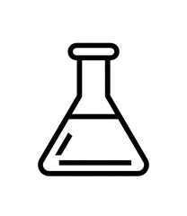 Simple, black outline of a flask