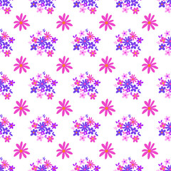 Seamless pattern minimalist repeating background with flowers. Fabric wallpaper print texture. Perfectly for backdrop, wrapped paper, linen.