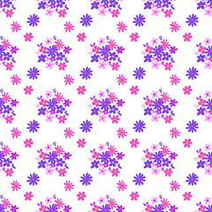 Seamless pattern minimalist repeating background with flowers. Fabric wallpaper print texture. Perfectly for backdrop, wrapped paper, linen.