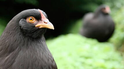 Chickens Explore Their Free Range Habitat in a Lush Green Environment Enjoying the Outdoors