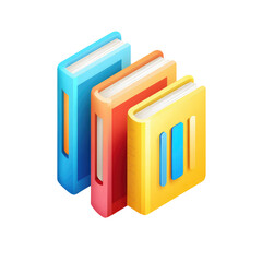 Three colorful books stacked