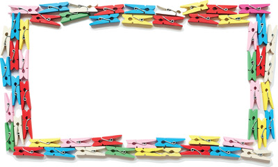 Colorful clothespin frame border fun craft diy element