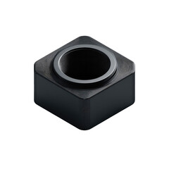 Obraz premium Dark, square nut with a circular cavity