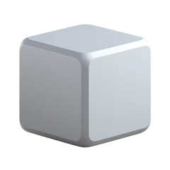 Fototapeta premium Light gray cube, smooth surfaces, simple geometric shape