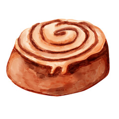 Delicious cinnamon roll with icing on top.