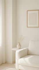 Fototapeta premium Minimalist serene living space
