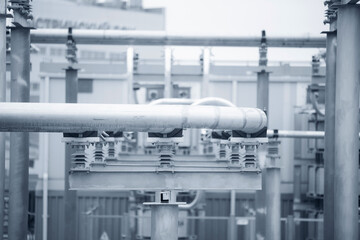 High voltage circuit breaker in power substation, ceramic insulator