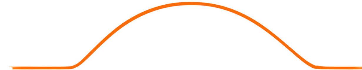 Fototapeta premium Orange curved line on black background