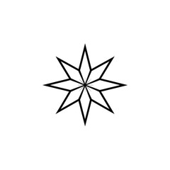 Obraz premium A simple, symmetrical, star-like graphic. Dark lines radiate from a central point