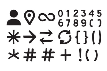 Futuristic language icon set design