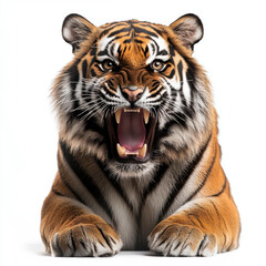 Obraz premium Tiger roaring fiercely.