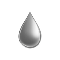 Fototapeta premium A metallic gray teardrop shape