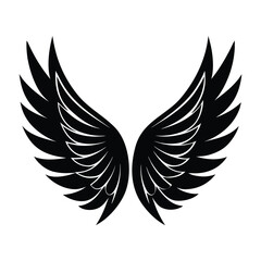 Fototapeta premium Download Black Wings Vector Graphic Free for Tattoo Design on White Background
