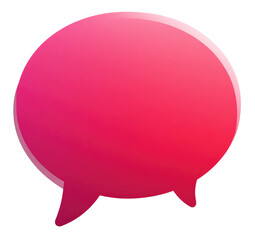 Fototapeta premium A vibrant, glossy, pink speech bubble graphic