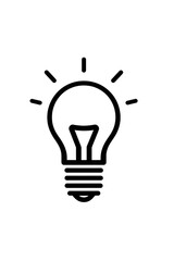 Simple black outline drawing of a lightbulb