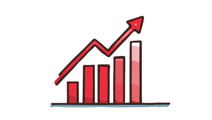 Red growth chart icon